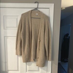a new day Tan Cardigan Sweater Soft Knit Open Front